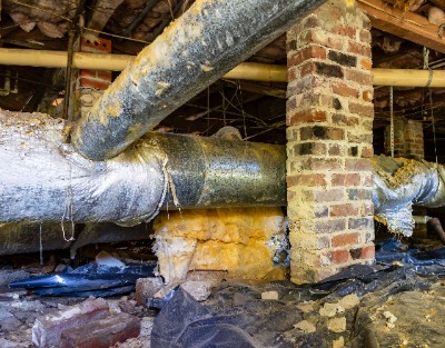 an old duct in attic needs replacement